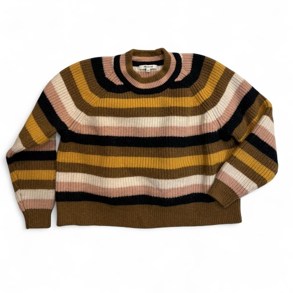 Madewell Brown and Pink Striped Sweater
